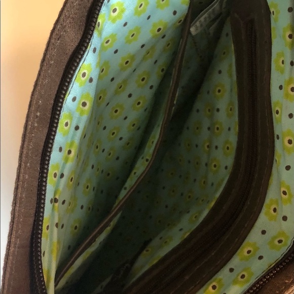 Thirty-one Brown Lime and Turquoise Shoulder Bag with Pockets NWOT - Picture 4 of 6